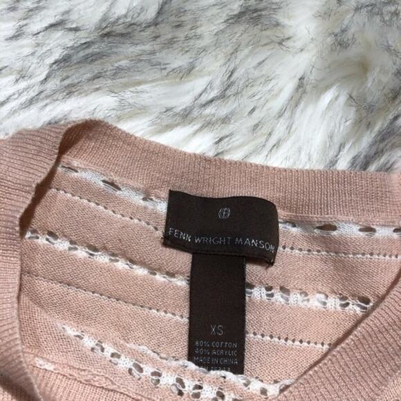 Fenn Wright Manson Womens Striped Pink White Sweater XS Kawaii - Picture 4 of 7